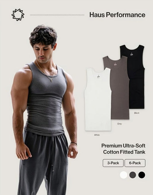 Tank Premium — Algodón Ultra-Suave (Hombre) · Pack 3 Colores